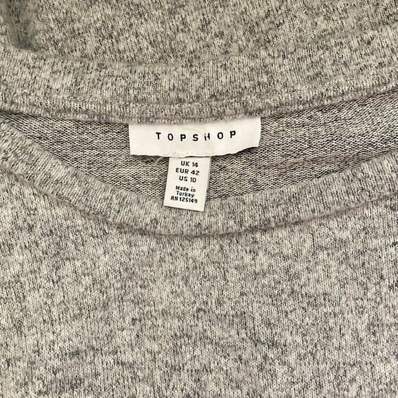 NWOT Topshop Long Sleeve Knit Midi Dress in Heather Gray - Picture 12 of 14